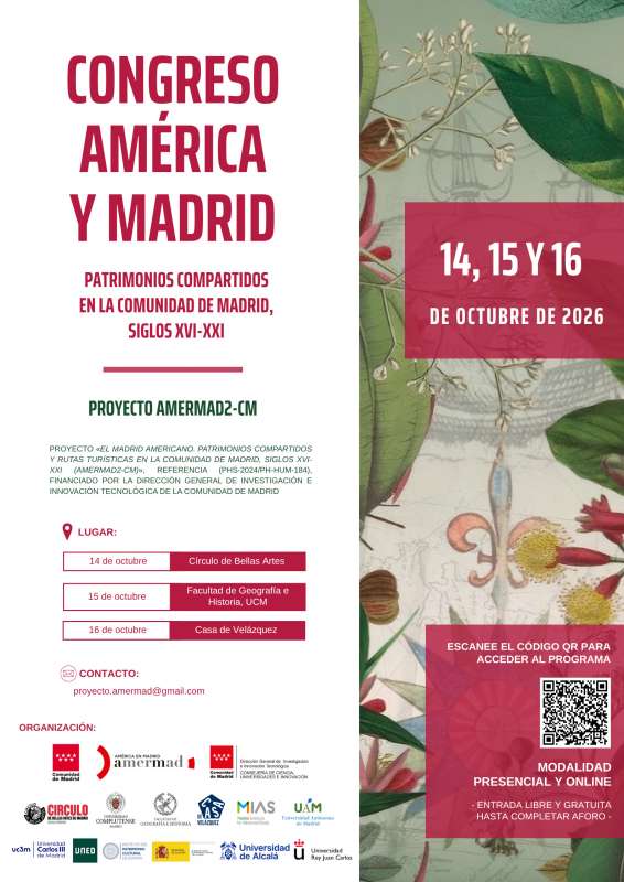 Congreso América y Madrid: patrimonios compartidos en la Comunidad de Madrid, siglos XVI-XXI (14-16/10/26). - 1